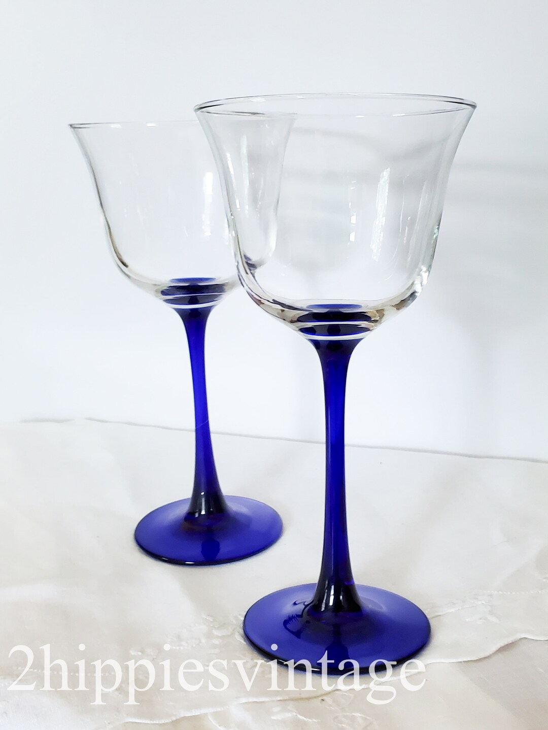 ヴィンテージ クリスタル・ダルク コバルトブルー ステム付き