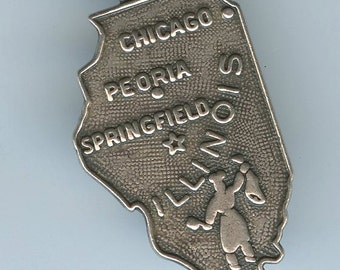 Vintage Sterling Silver Illinois Prairie State Charm