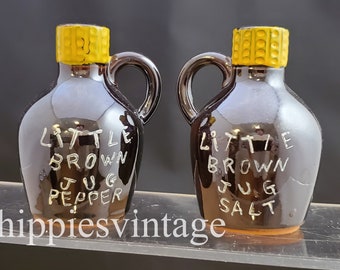 Vintage Little Brown Jug Ceramic Salt and Pepper Shakers