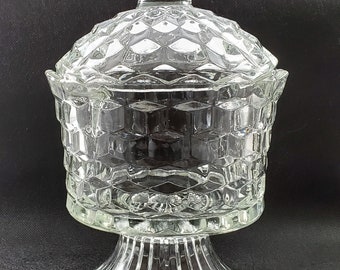 Vintage Whitehall Clear by COLONY Immaculate 8 Inch Compote with Lid