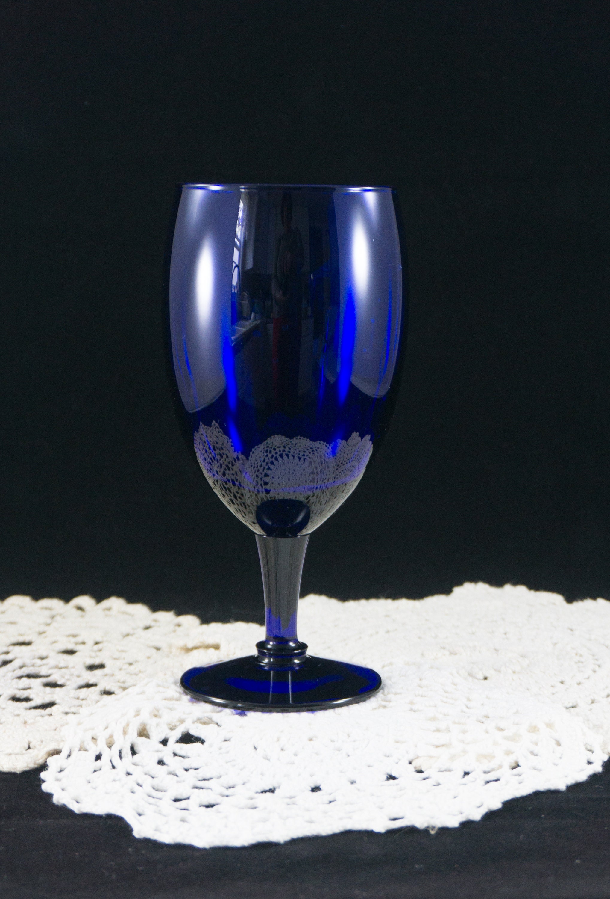 SIX Vintage Cobalt Blue Footed Iced Tea Glasses Hand Blown Etsy Singapore