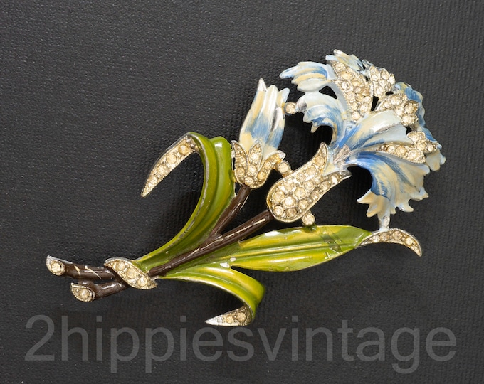 Featured listing image: Giant Vintage Alfred Philippe Crown Trifari Carnation Fur Clip Converted to Brooch Pin c1940