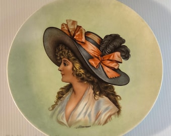 Vintage Gibson Girl Wide Brimmed Hat Collector Plate 10 Inch