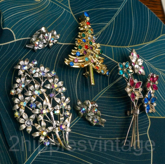 Lisner Brooch Earrings ORA Brooch Vintage Costume… - image 3