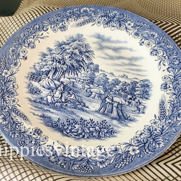 Harvest Currier & Ives Blue by CHURCHILL 10" Dinner Plate