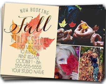 Herbst Mini Sitzung Photoshop Vorlage Marketing Board für Fotografen