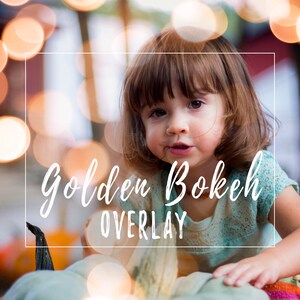 Golden Bokeh Light Overlay for Photoshop