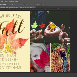 Fall Mini Session Photoshop Template Marketing Board for Photographers image 3