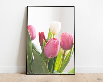 Tulips bouquet wall art, digital printable photography