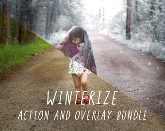 Winterizing Action and Snow Overlay bundle for Photoshop