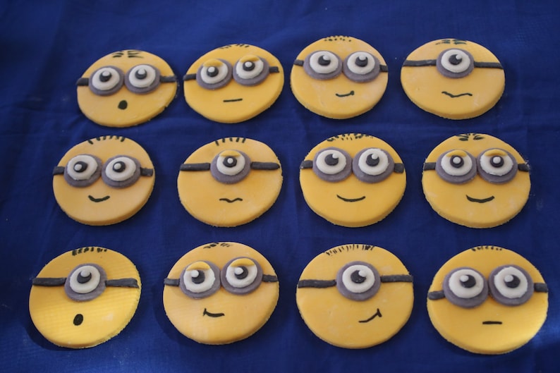 Minions cupcake toppers set of 12 | Etsy