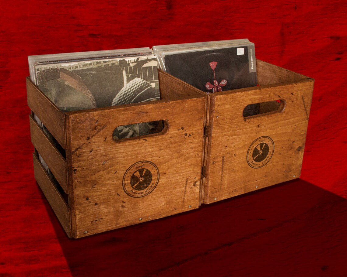 Stackable Vintage Record Crate Holds 70 LP's Etsy