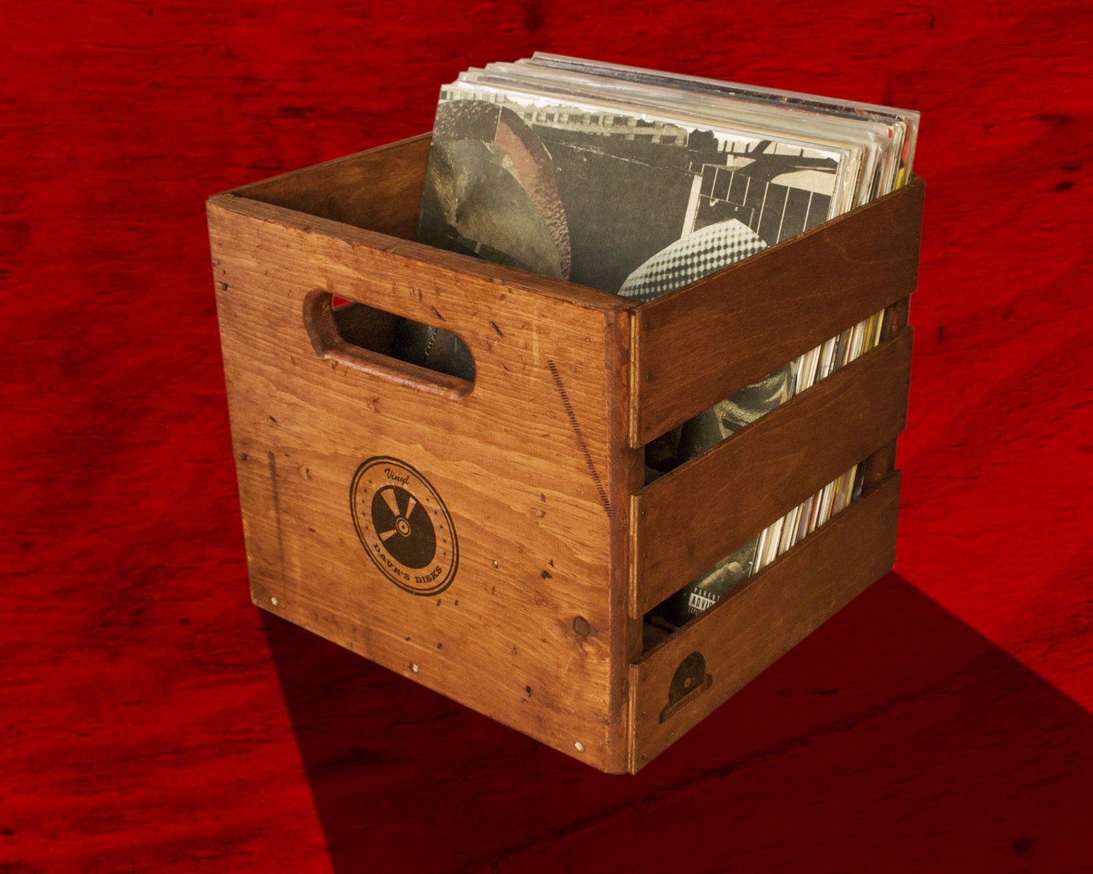 Stackable Vintage Record Crate Holds 70 LP