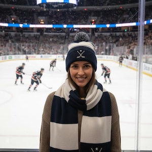 Personalized Hockey Scarf: Customize with Embroidered Name and number