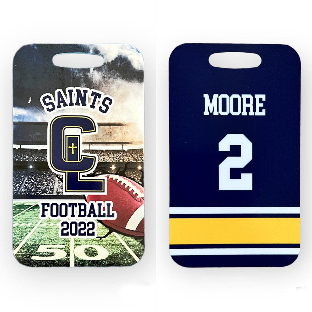 Customized Football Team Bag Tags. Personalized Luggage Tag. Team Gift