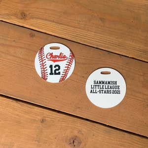 Baseball Ball Team Bag Tags. Personalized Luggage Tag. Team Gift. Tournament Tags. Kota Couture.