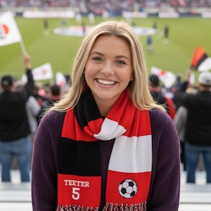 Personalized Soccer Team Scarf: Custom Name & Number. Kota Couture
