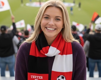 Personalized Soccer Team Scarf: Custom Name & Number. Kota Couture