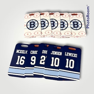 Personalized Hockey Bag Tag: Custom Team Name & Number