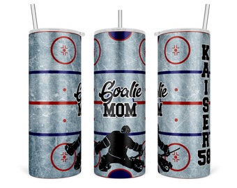 Custom Hockey Goalie Mom Tumbler: Personalized Water Bottle