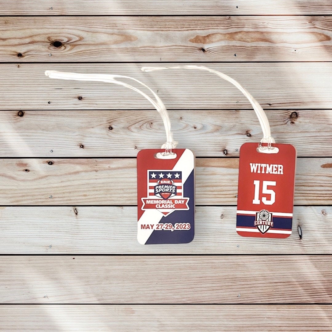 Tournament Bag Tag. Logo Bag Tags. Sports Bag Tag. Personalized
