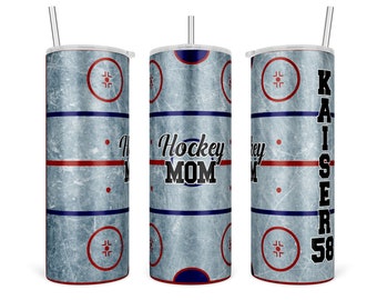 Personalized Hockey Mom 20oz Tumbler:  Custom Hockey Fan Gift
