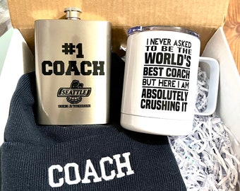 Hockey Coach Gift Box. Personalized Tumbler.  Coach Beanie. Kota Couture. End of season Gift