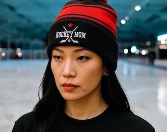 Personalized Hockey Mom Beanie: Team Spirit Winter Hat