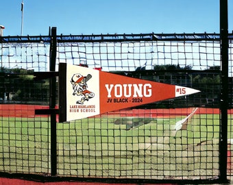 Custom Team Pennant. End of Season Gifts. Custom College Banner. Kota Couture