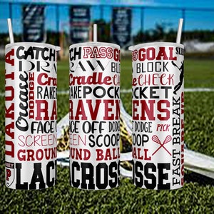 Girls Lacrosse Subway Art Team Tumbler. Personalized Tumbler. 20oz Tumbler. Coach Gift. Kota Couture. Custom Tumbler.