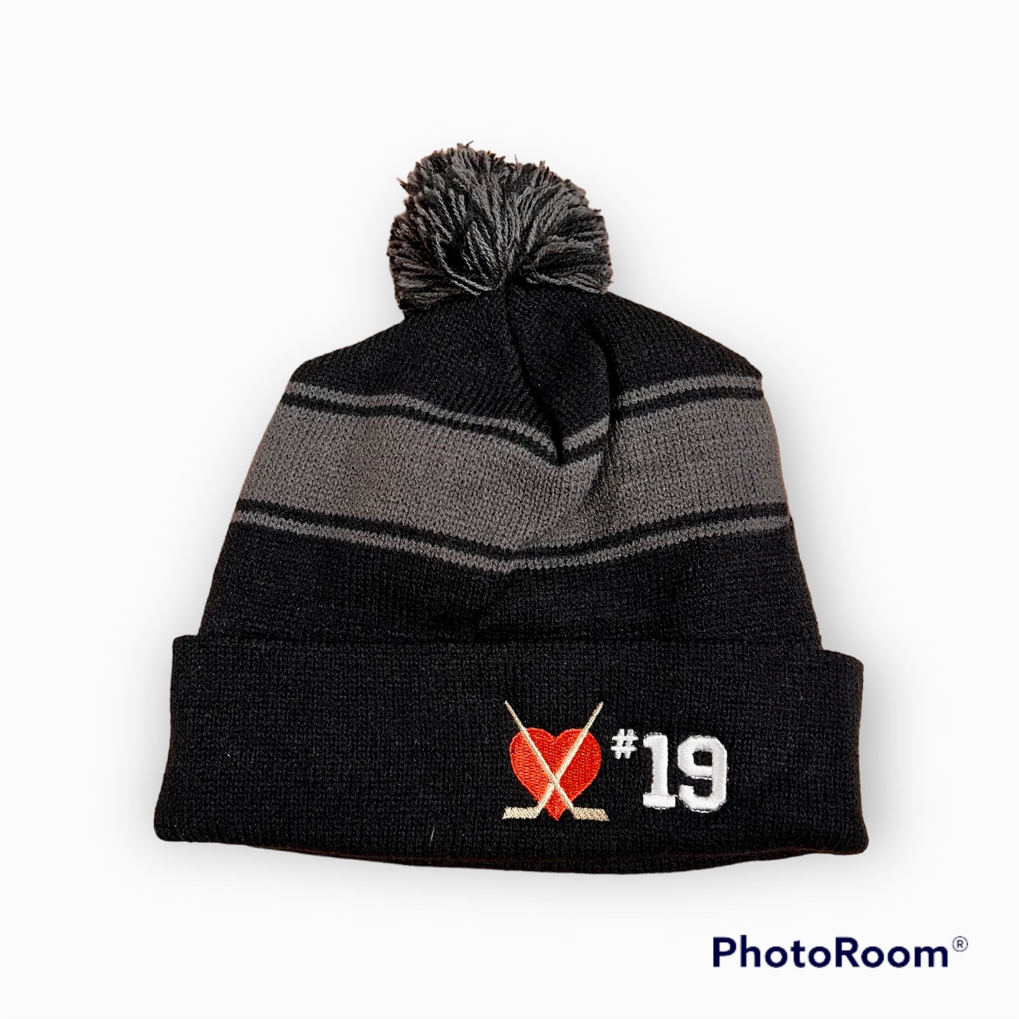 I Love Hockey. Personalized Hockey Hat. Pom Pom Beanie. Hockey Mom.  Winter Beanie. Kota couture