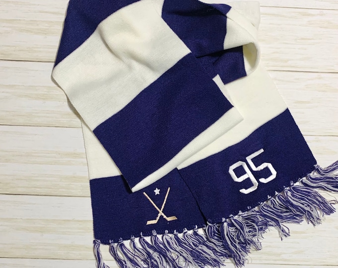 Personalized Hockey Scarf. Team scarf. Spirit scarf. Hockey Mom Scarf. Kota Couture