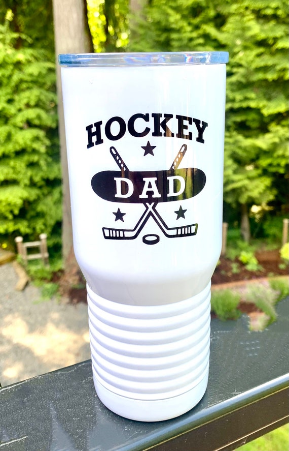 Customized Hockey Dad 40oz Tumbler. Team Logo Travel mug. Kota Couture.