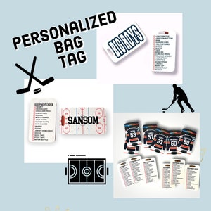 Personalized Bag Tag with Check List. Personalized Luggage Tag, Team Gift, Tournament Tags, Travel Tags, Suitcase Tag, Kota Couture.