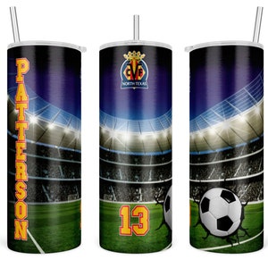Soccer Tumbler, 20oz Tumbler. Personalized. Kota Couture. Tumbler. Soccer.  Team Tumbler