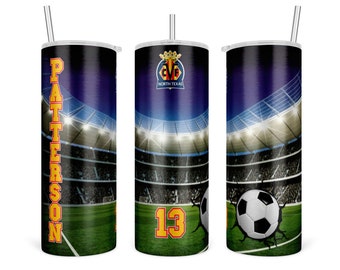 Personalized Soccer Tumbler, 20oz Insulated Cup