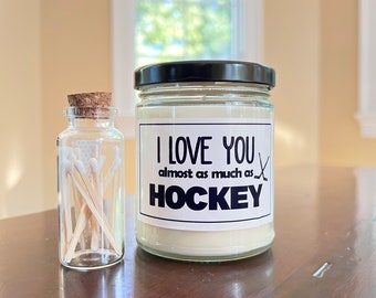 Love Hockey Vanilla Candle - hockey moeder cadeau. Kota Couture