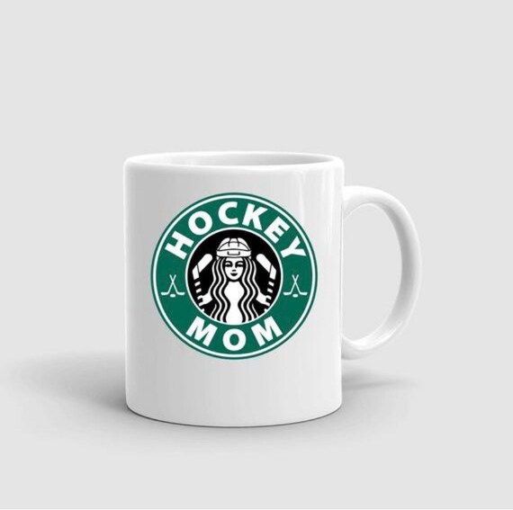 Hockey Mom Coffee Mug: Starbucks Style, Dye Sublimation Print