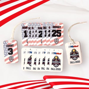 Tournament Bag Tag customized. Logo Bag Tags. Sport bag Tag. Personalized luggage Tag. Team Gift. Kota Couture.