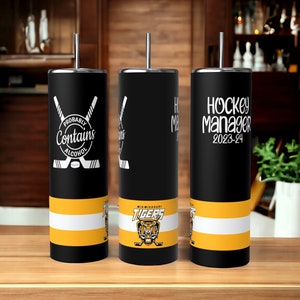 Hockey Manager Personalized Tumbler. Personalized to Match Your Team. 20oz Tumbler Perfect for the Rink. Kota Couture.