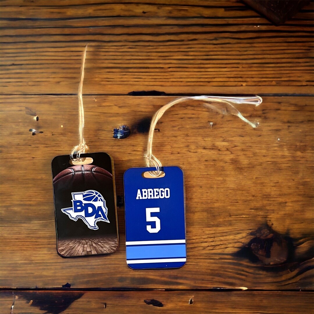 Customizable Basketball Team Bag Tags. Personalized Luggage Tag. Team