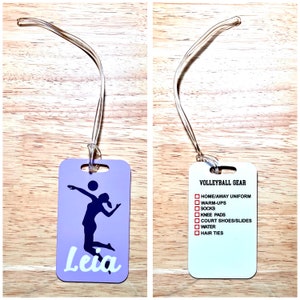 Custom Volleyball Bag Tag Equipment Checklist. Personalized luggage Tag. Team Gift. Volleyball Bag Tag. Kota Couture
