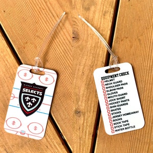 Etiqueta personalizada para bolsa de hockey: Lista de equipo. Kota Couture