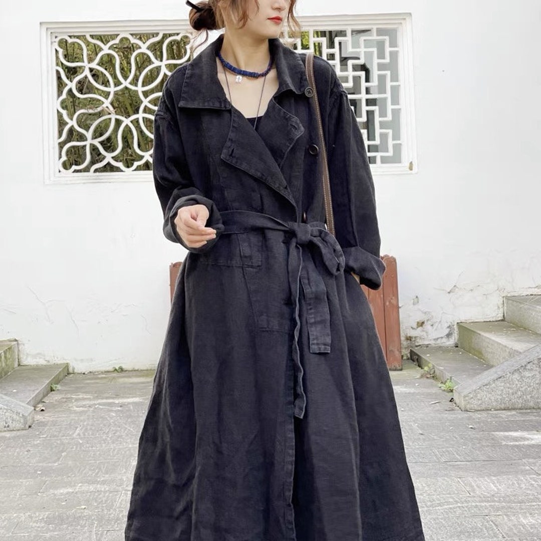 Heavier Linen Jacket Black Linen Jacket Linen Autumn Etsy