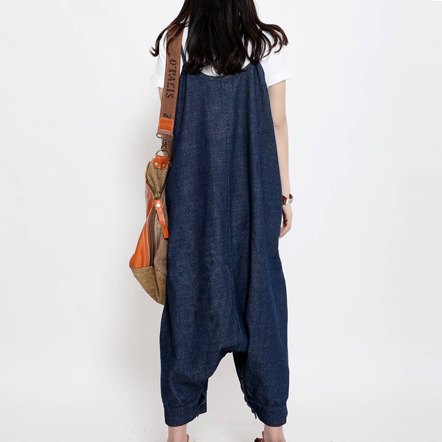 Women Denim Jumpsuits Cotton Overalls Pants With Pockets - Etsy