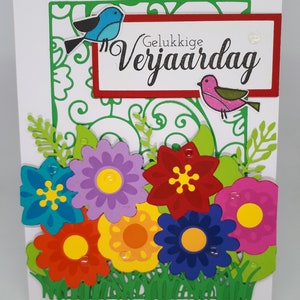 Néerlandais, cartes d'anniversaire, cartes, cartes de famille, cartes d'amis, cartes 3D, cartes faites à la main, cartes uniques, cartes colorées, vierges à l'intérieur