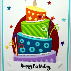 Cartes d'anniversaire, cartes, cartes lumineuses, carte-cadeau, carte de vœux, cartes faites à la main, cartes uniques, cartes colorées