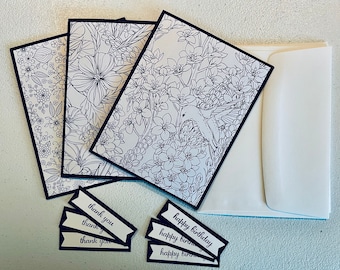 Color yourself greeting cards set of 3