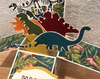 Dinosaur Pop-up birthday card #002