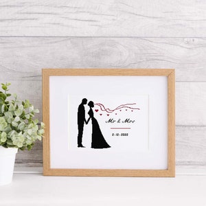 Wedding cross stitch pattern, personalized wedding gift cross stitch, wedding gift cross stitch pattern